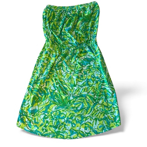 Lilly Pulizter Windsor Fresh Citrus Dress in Green Parrot - Picture 2 of 7